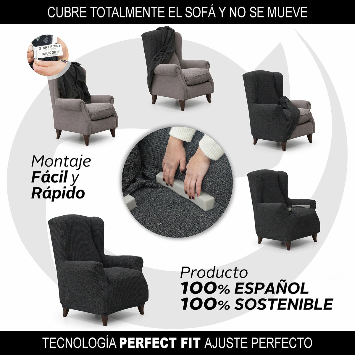 Funda para sillón orejero Sofaskins (Reacondicionado B)