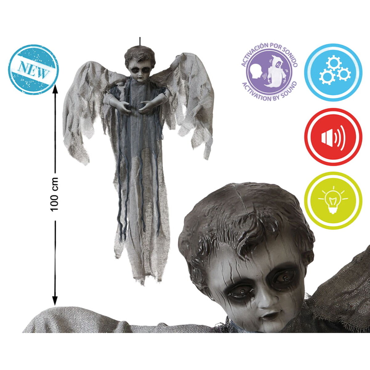 Decoración para Halloween Ángel 100 x 80 cm