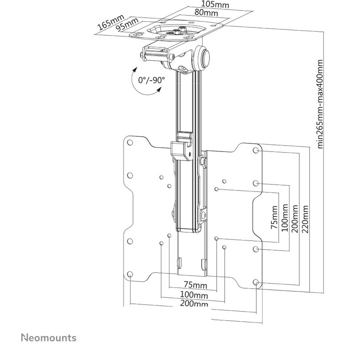 Soporte TV Neomounts FPMA-C020BLACK 10" 40" 20 kg