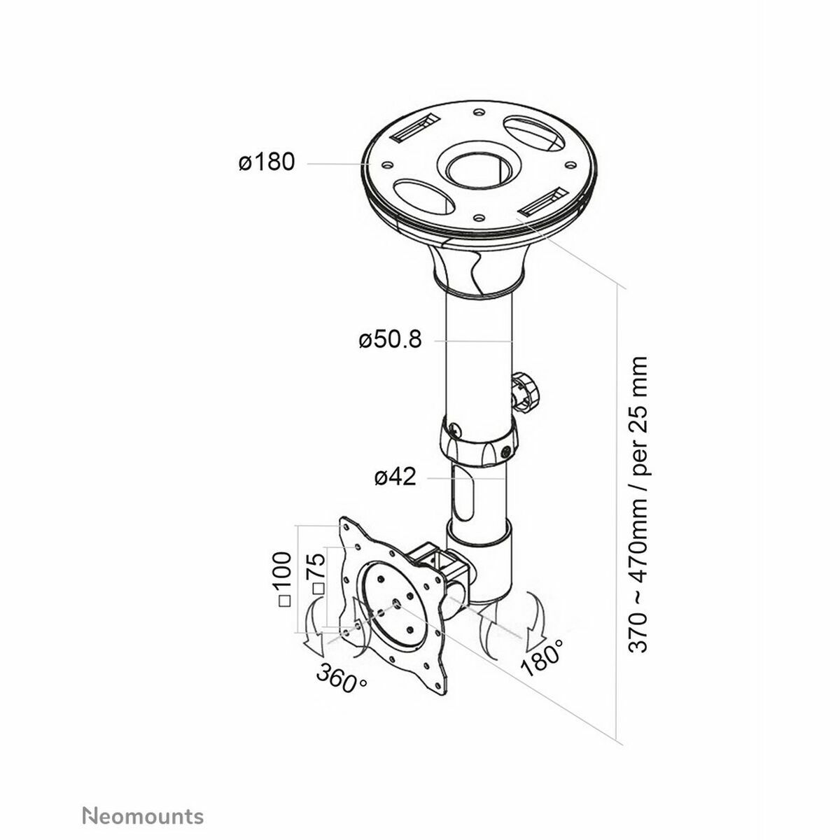 Soporte TV Neomounts FPMA-C025SILVER 10" 30" 12 kg