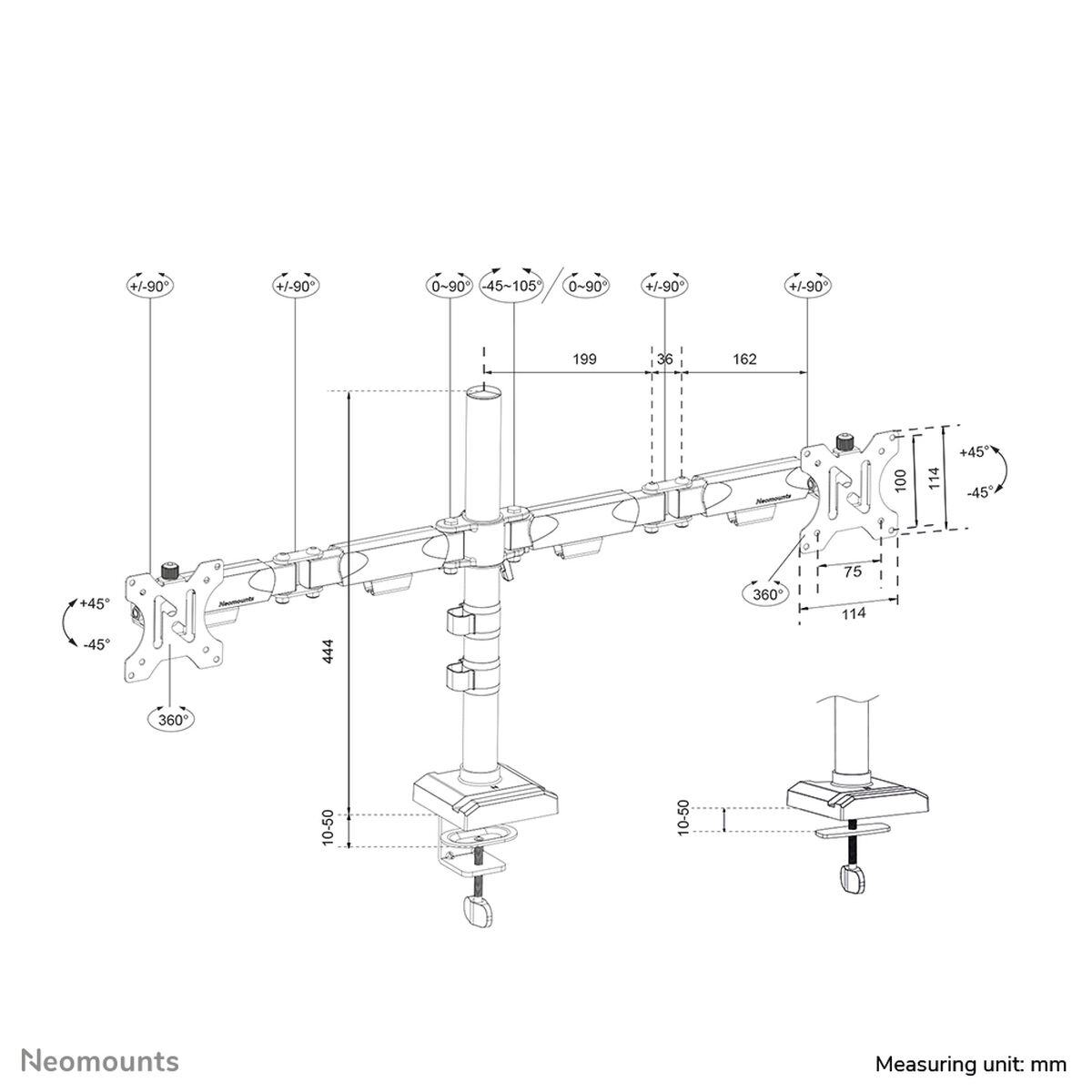Soporte de Mesa para Pantalla Neomounts DS60-600BL2 10" 32"