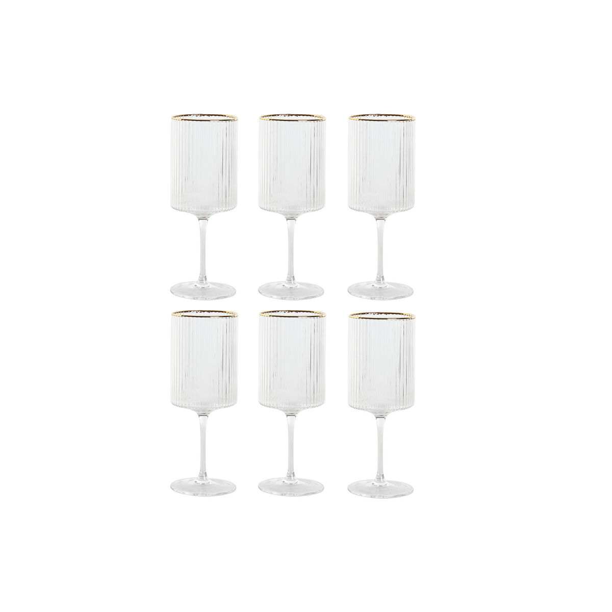 Set de Vasos Home ESPRIT Transparente Dorado Cristal 400 ml (6 Unidades)