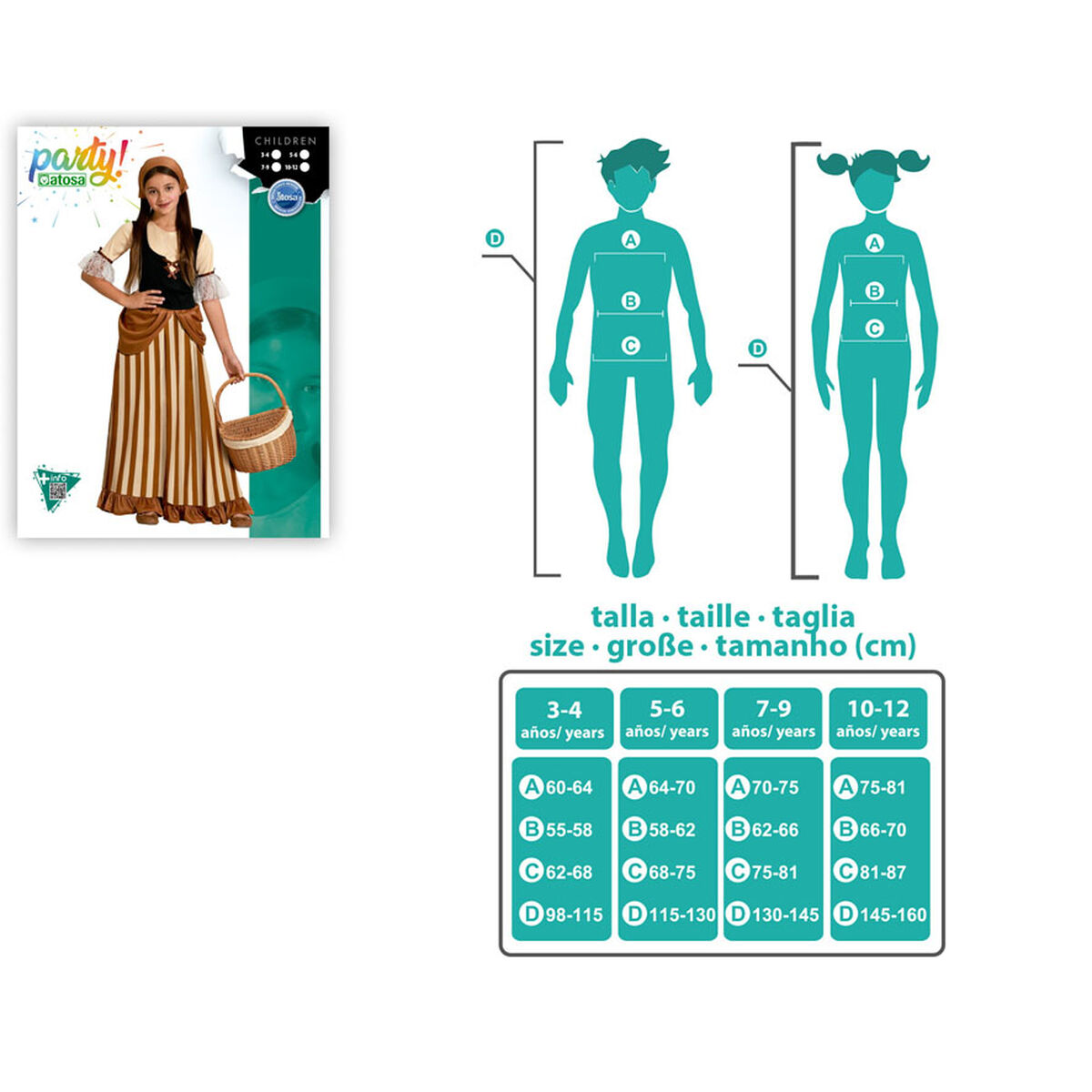 Disfraz para Niños Mesonera 3-4 Años