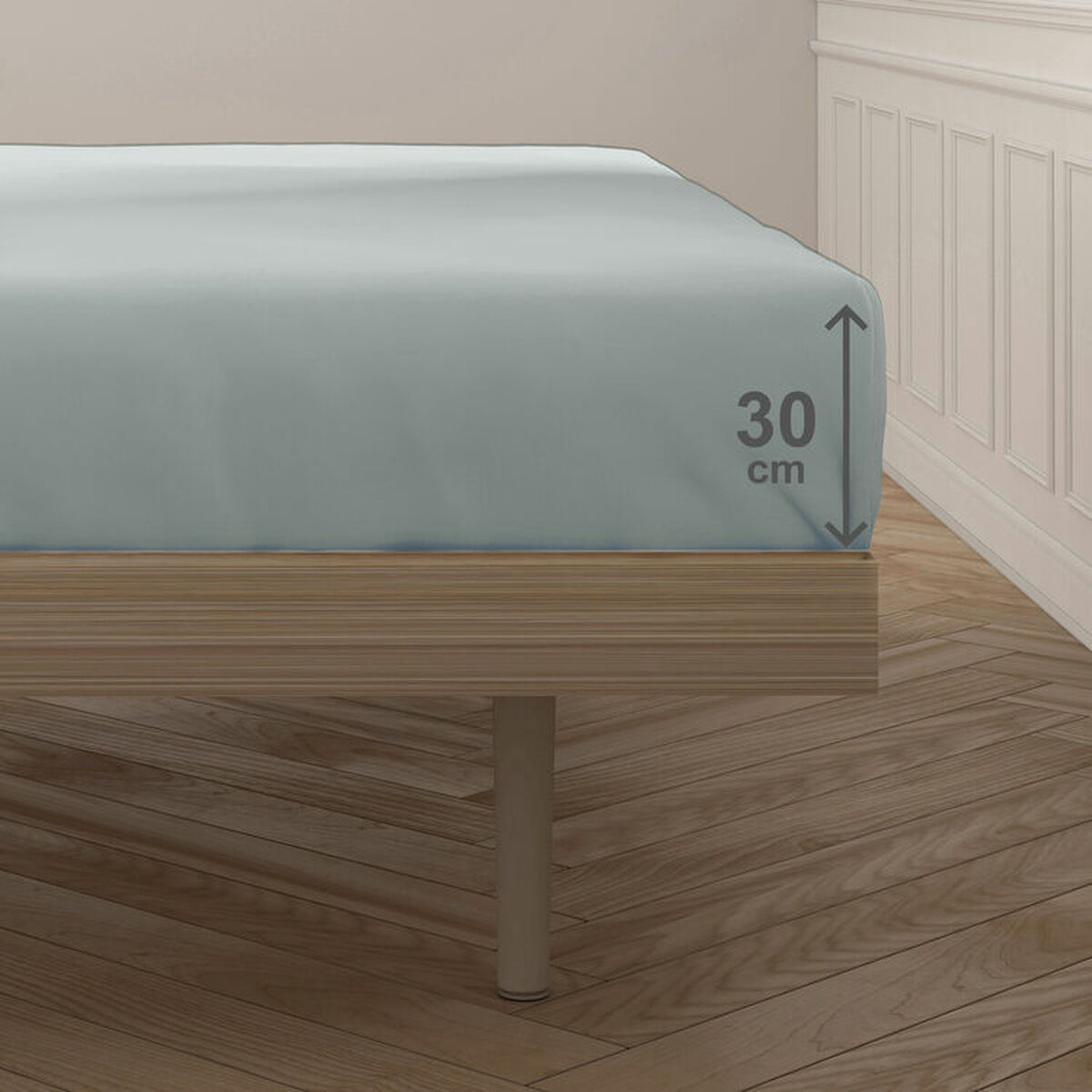 Sábana Bajera Ajustable Happy Home Mix Colors Gris Cama de 200