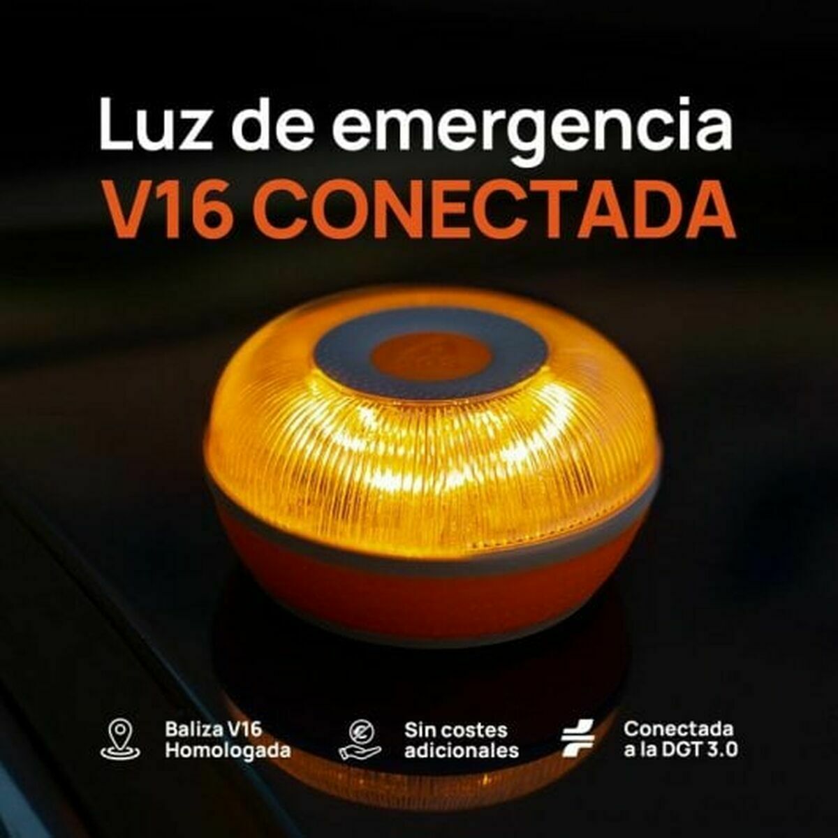 Dispositivo de Señalización de Emergencia Flash Led SOS V16 DGT GPS