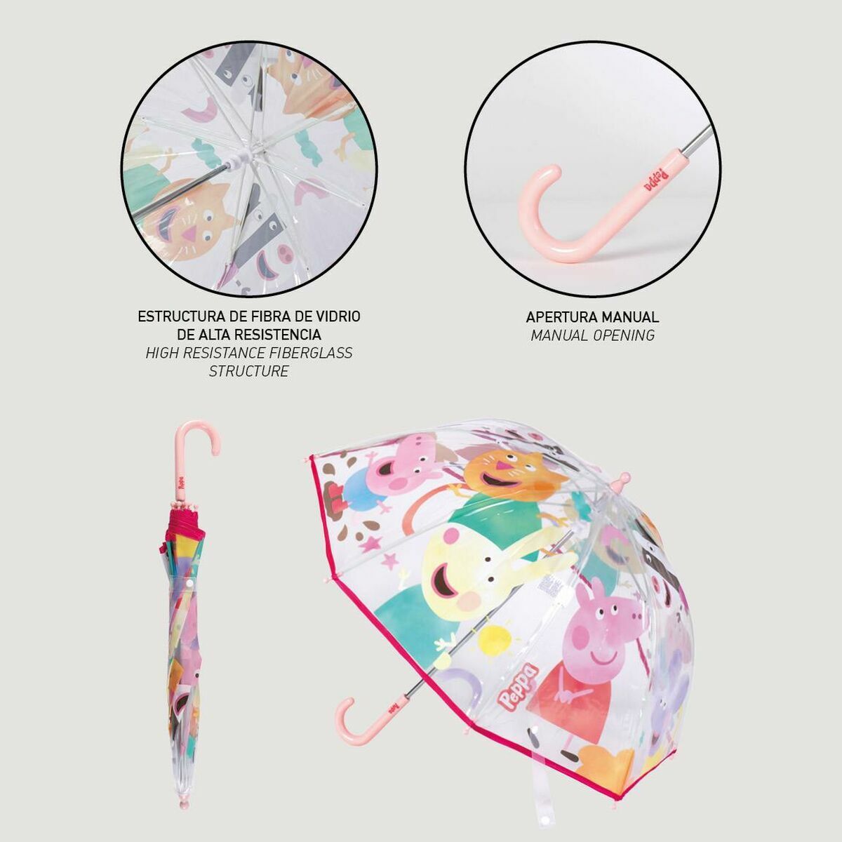 Paraguas Peppa Pig Ø 71 cm Transparente