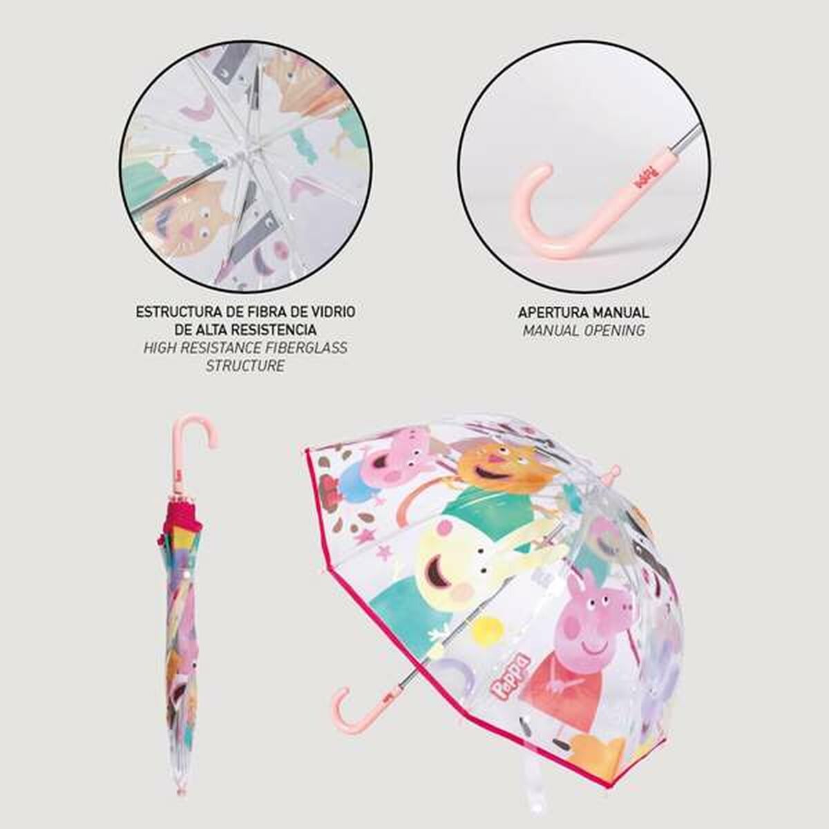 Paraguas Peppa Pig Ø 71 cm Transparente