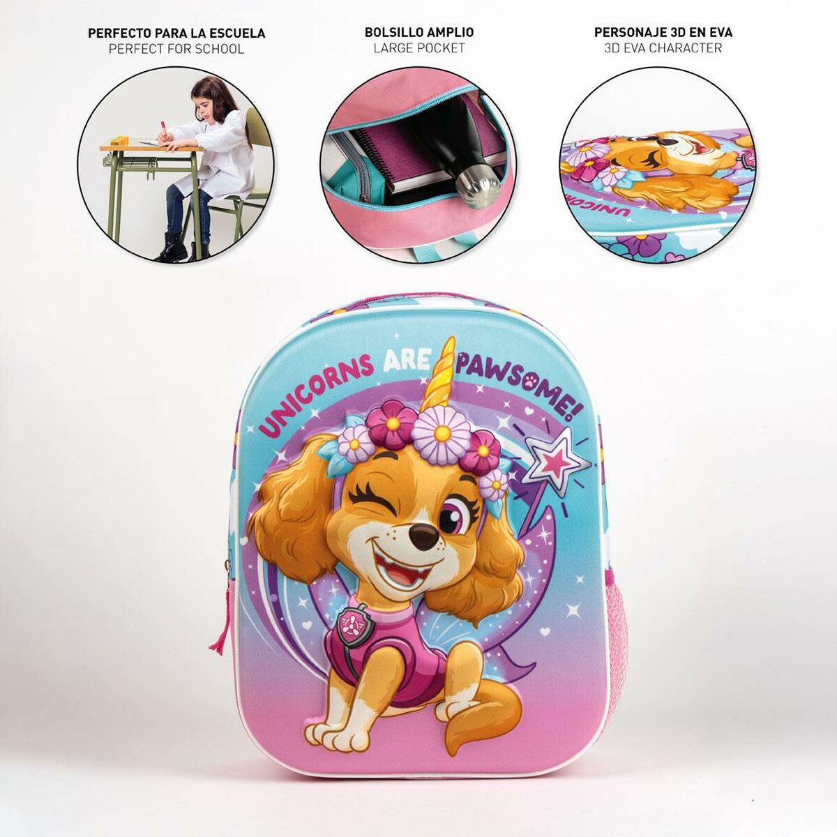 Mochila Escolar The Paw Patrol Rosa 25,0 x 31,0 x 10,0 cm