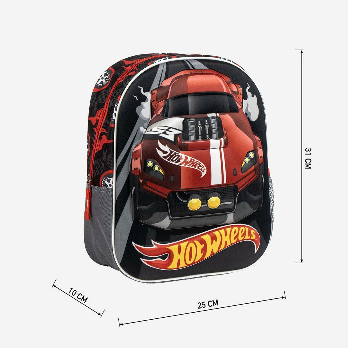 Mochila Escolar Hot Wheels Gris 25,0 x 31,0 x 10,0 cm
