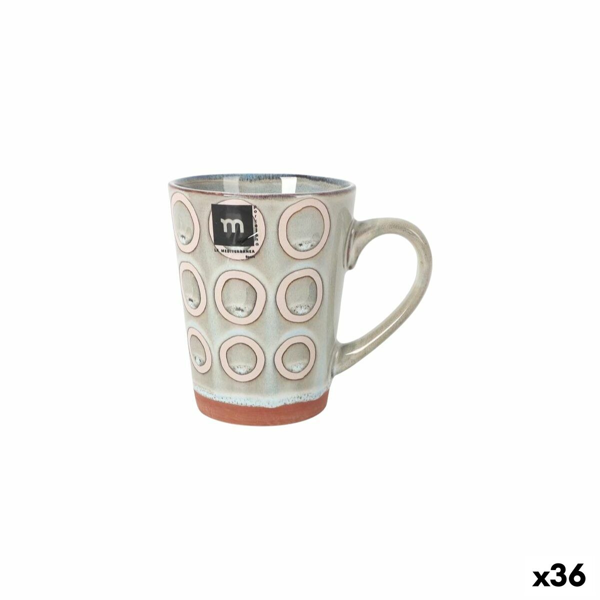 Taza Mug La Mediterránea Almudena Gris 330 ml (36 Unidades)