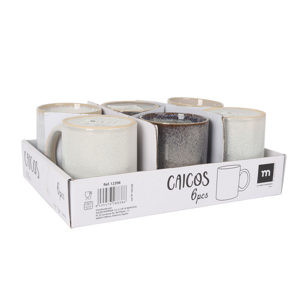 Taza Mug La Mediterránea Caicos Rectangular 300 ml (24 Unidades)