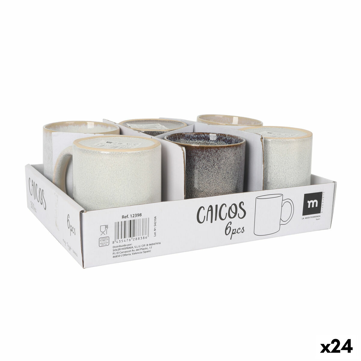 Taza Mug La Mediterránea Caicos Rectangular 300 ml (24 Unidades)