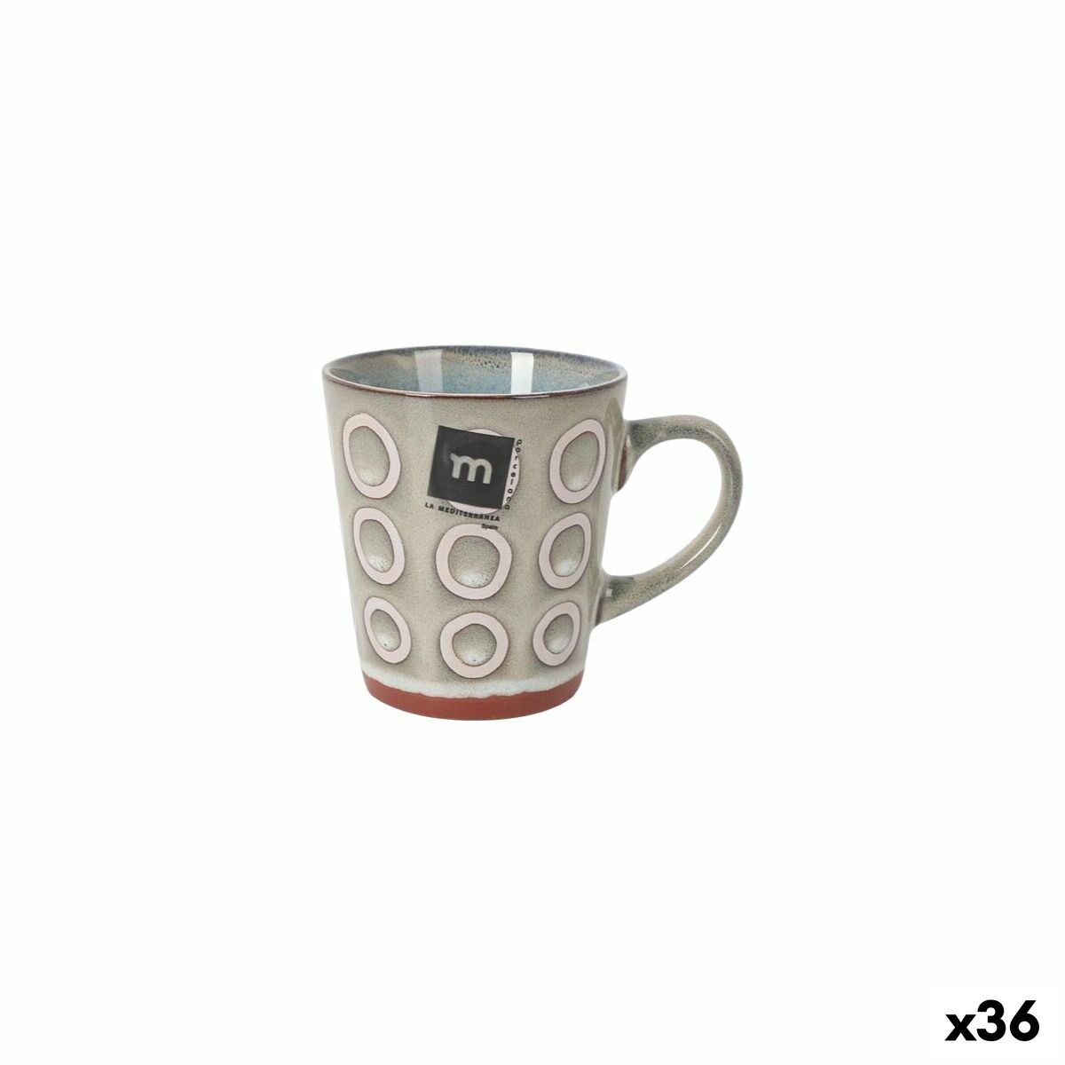 Taza Mug La Mediterránea Almudena Gris 200 ml (36 Unidades)