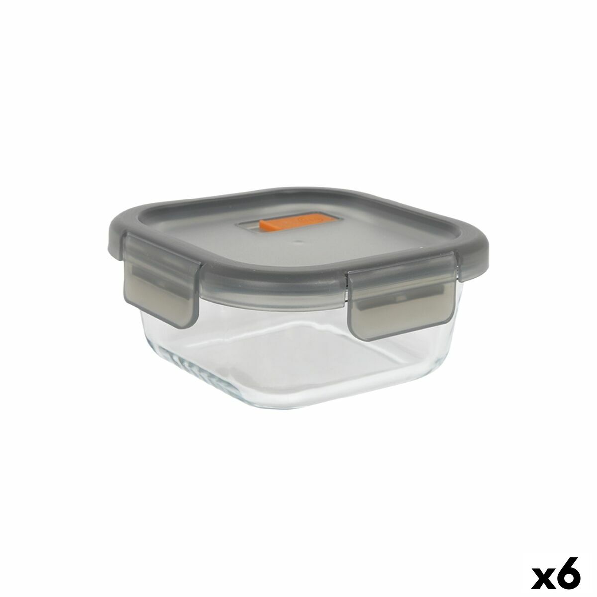 Fiambrera Hermética MasterChef Gris Transparente Cuadrado 1,1 L (6 Unidades)
