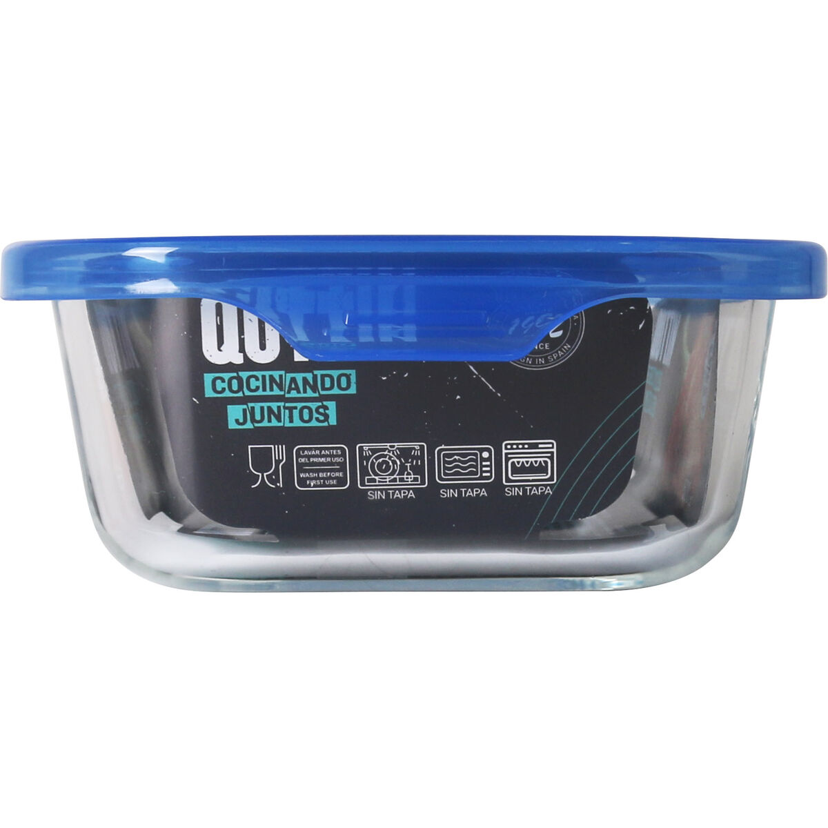 Fiambrera Hermética Quttin Azul Transparente Rectangular 600 ml (6 Unidades)
