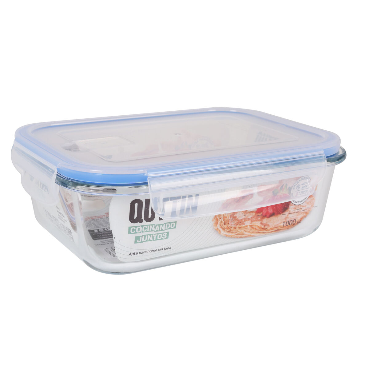 Fiambrera Hermética Quttin Transparente Rectangular 1L (6 Unidades)