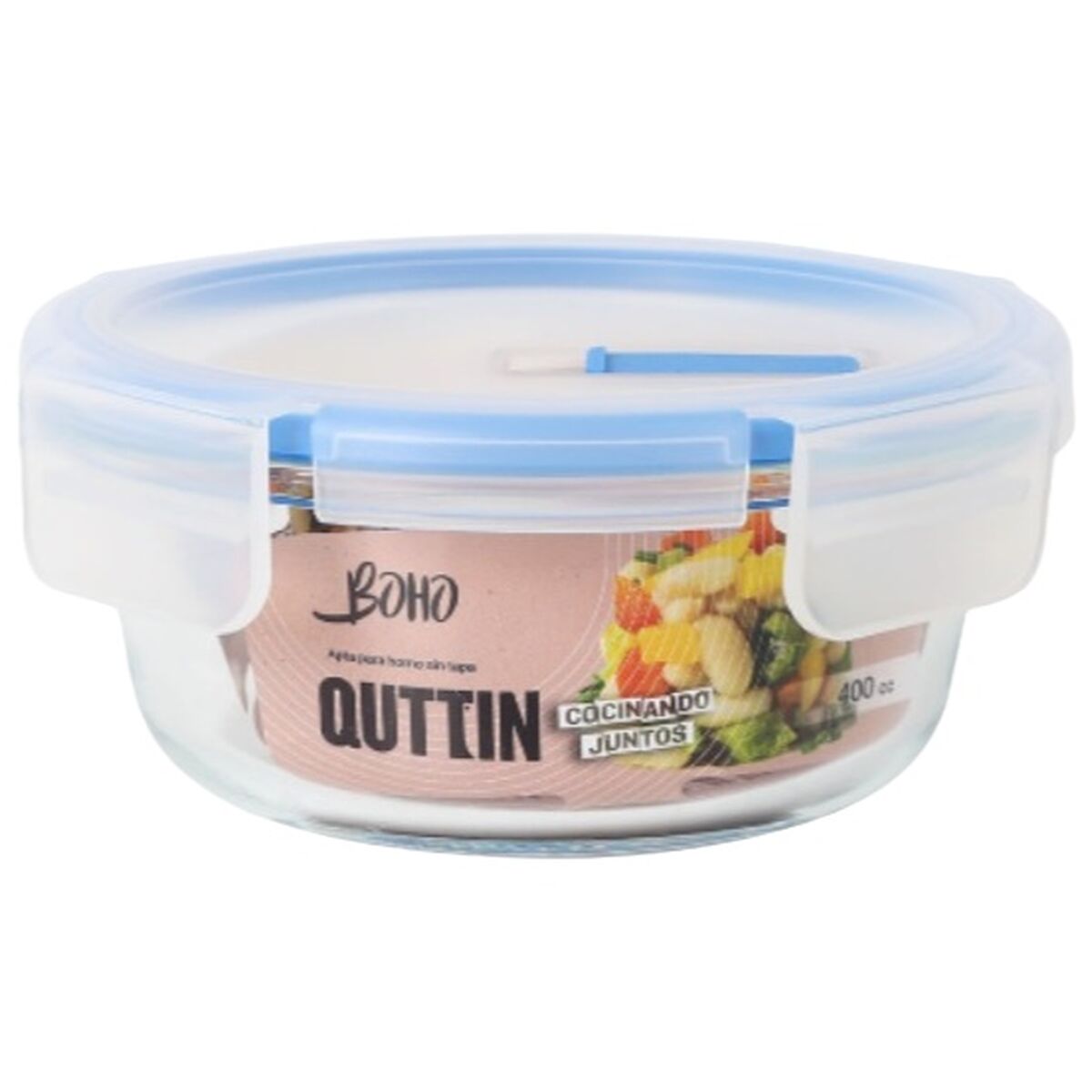 Fiambrera Hermética Quttin Boho Transparente 0,4 l (12 Unidades)
