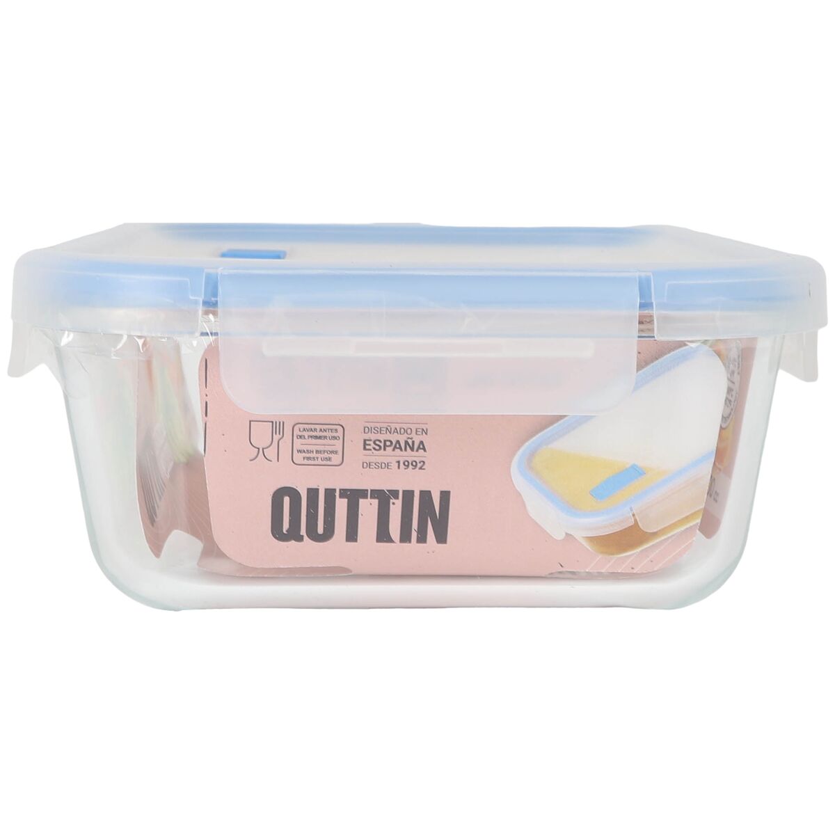 Fiambrera Hermética Quttin Boho Transparente Rectangular 1,5 L (6 Unidades)