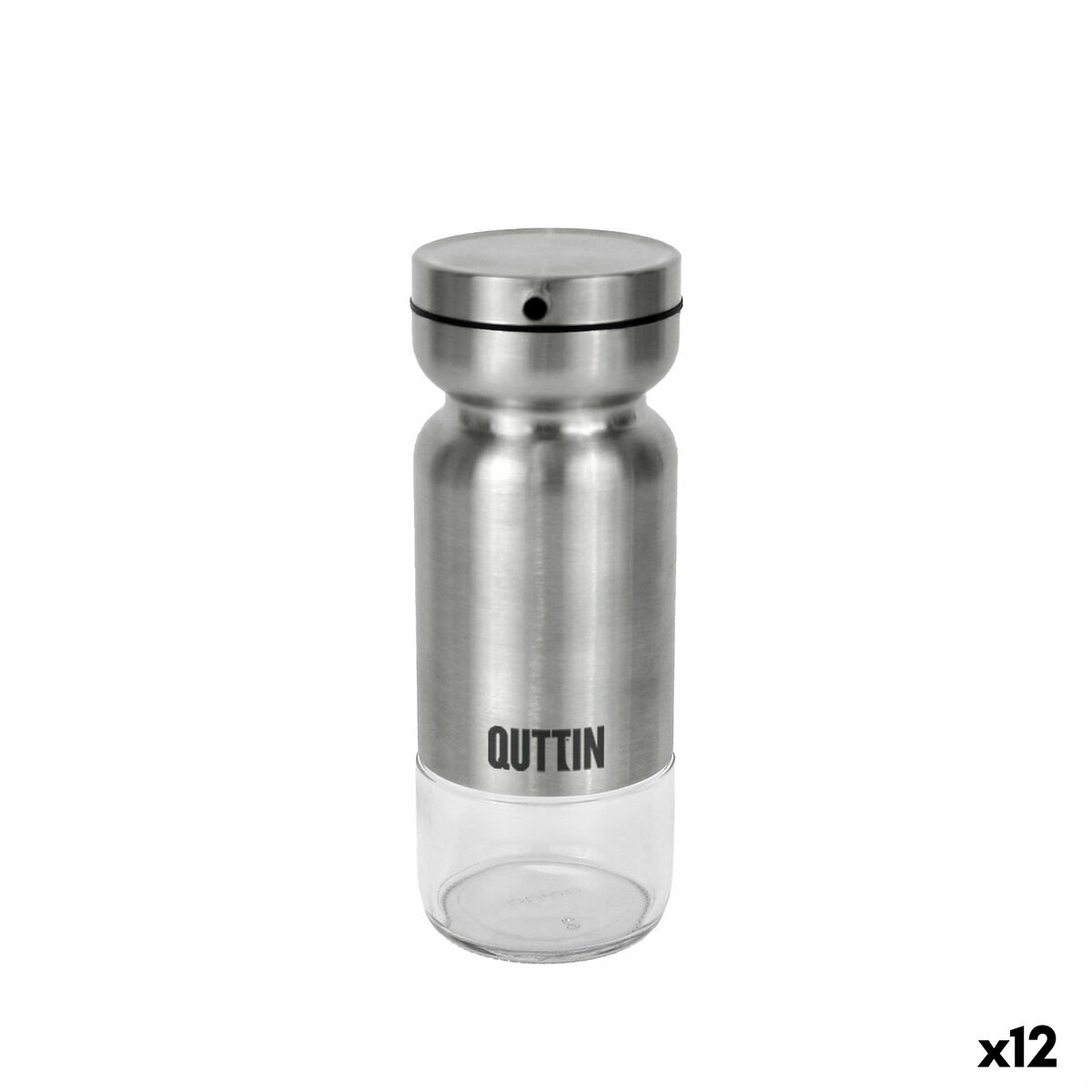 Aceitera Quttin Transparente Plateado Acero Inoxidable 0,36 L (12 Unidades)