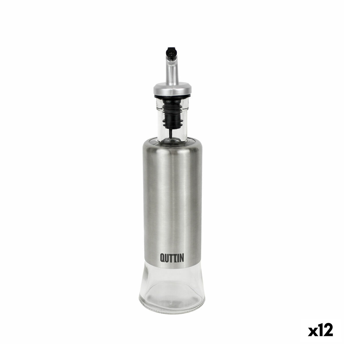 Aceitera Quttin Transparente Plateado Acero Inoxidable 0,3 L (12 Unidades)
