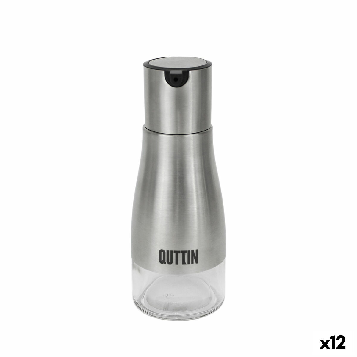 Aceitera Quttin Transparente Plateado Acero Inoxidable 0,32 L (12 Unidades)