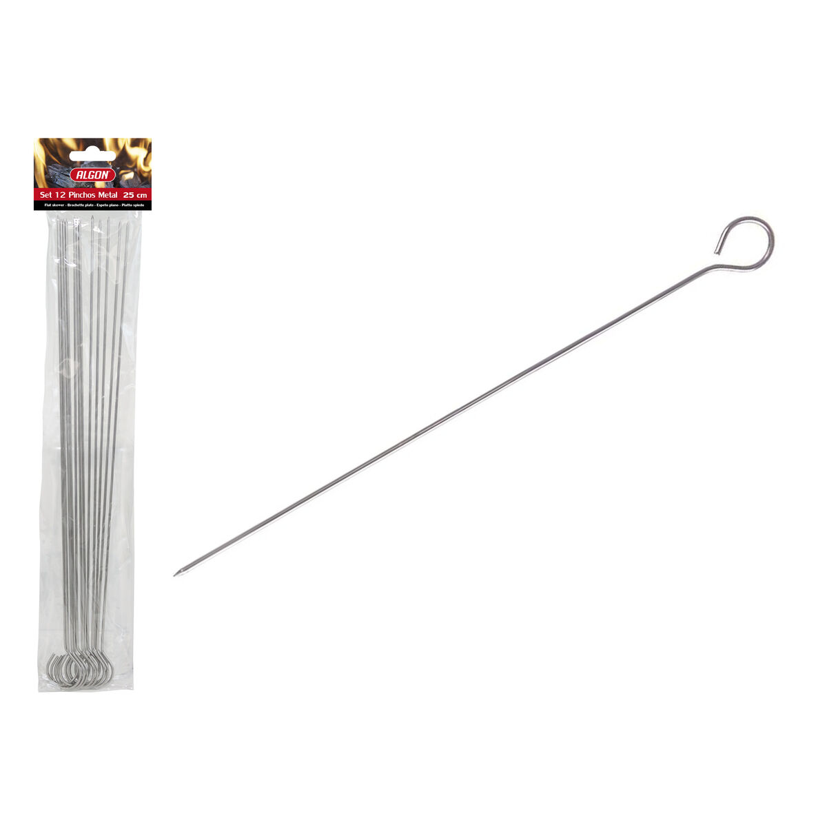 Set de Pinchos para Barbacoa Algon Metal 25 cm 12 Piezas (24 Unidades)