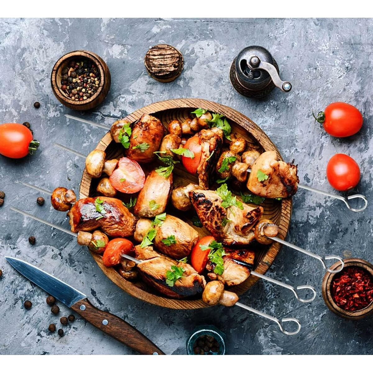 Set de Pinchos para Barbacoa Algon Metal 25 cm 12 Piezas (24 Unidades)