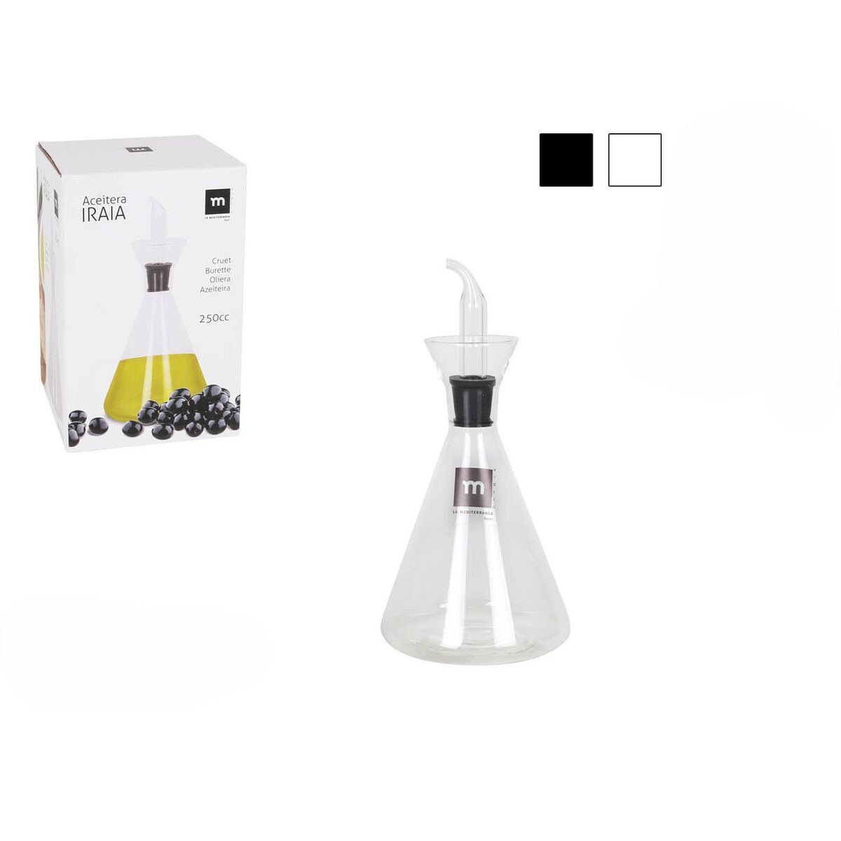 Aceitera La Mediterránea Transparente Vidrio de Borosilicato 250 ml (8 Unidades)