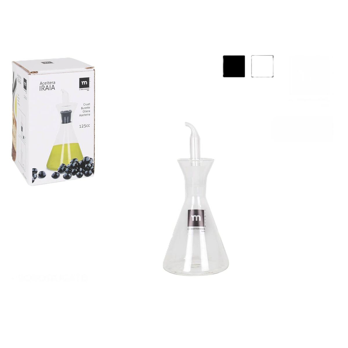 Aceitera La Mediterránea Iraia Transparente Vidrio de Borosilicato 125 ml (12 Unidades)