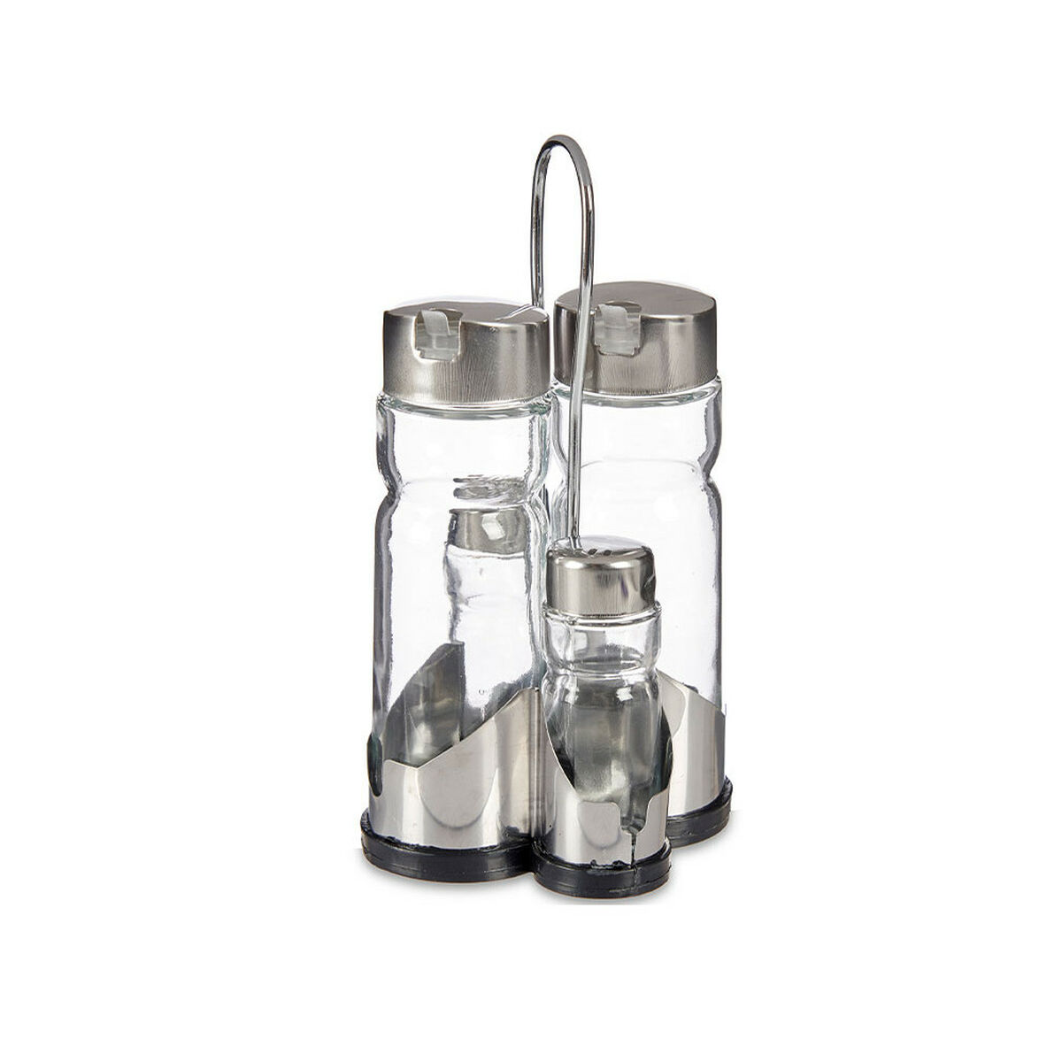 Set para Aliñar Anna Transparente Plateado 10 x 10 x 21 cm (12 Unidades)