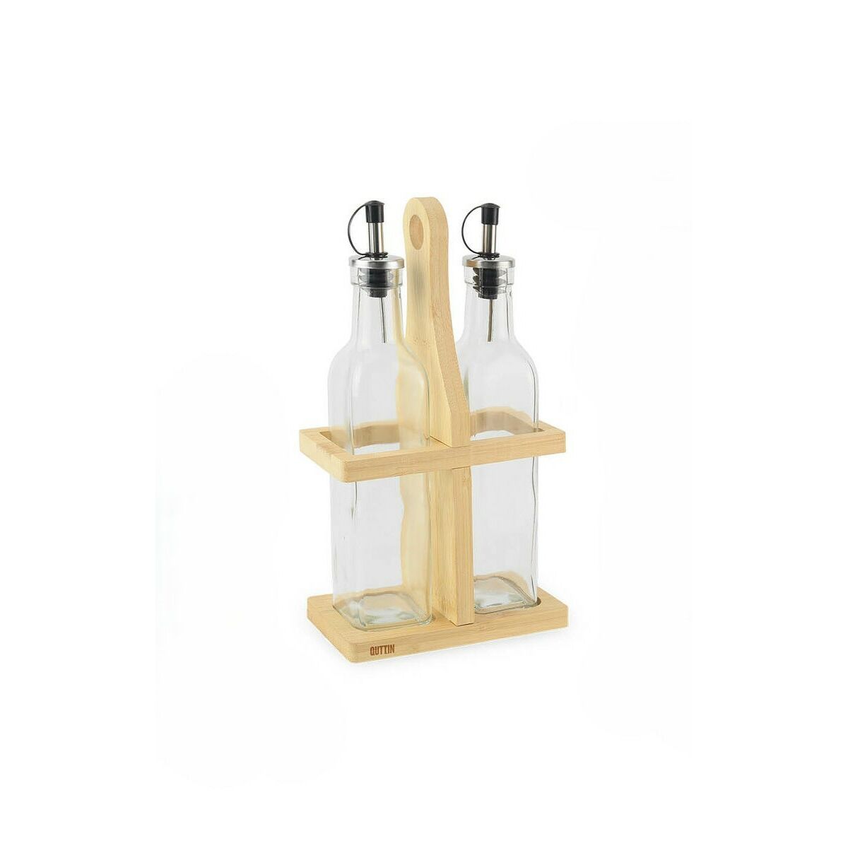 Set para Aliñar Quttin Marrón Transparente Vidrio Bambú 250 ml 2 Piezas (12 Unidades)