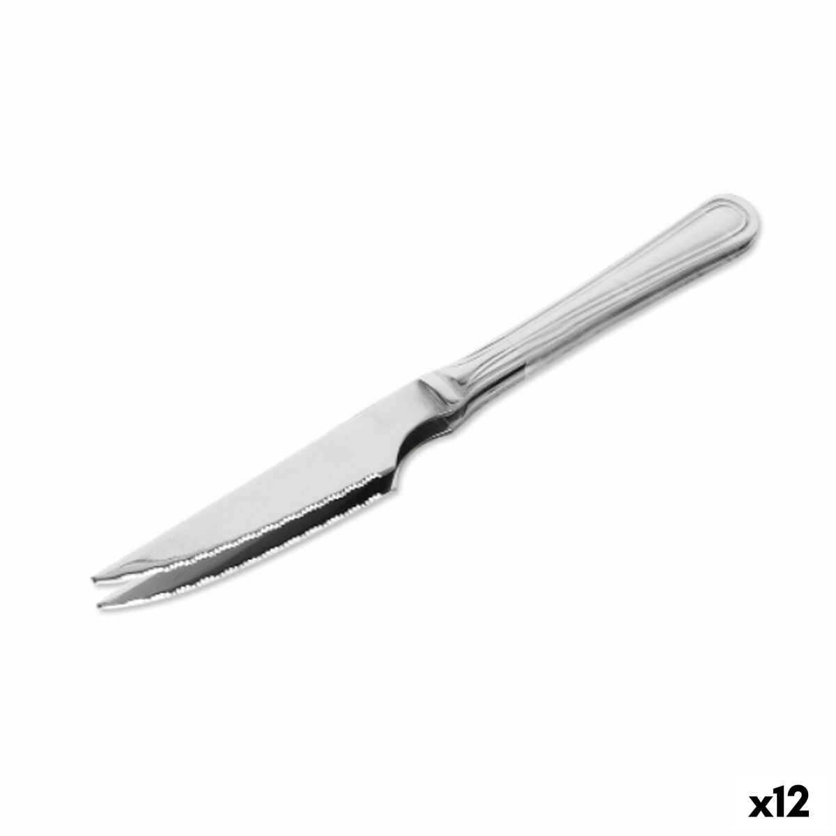 Set de Cuchillos para Carne Quttin Antártica Plateado Acero Inoxidable 21,5 x 1,9 cm 2 Piezas (12 Unidades)