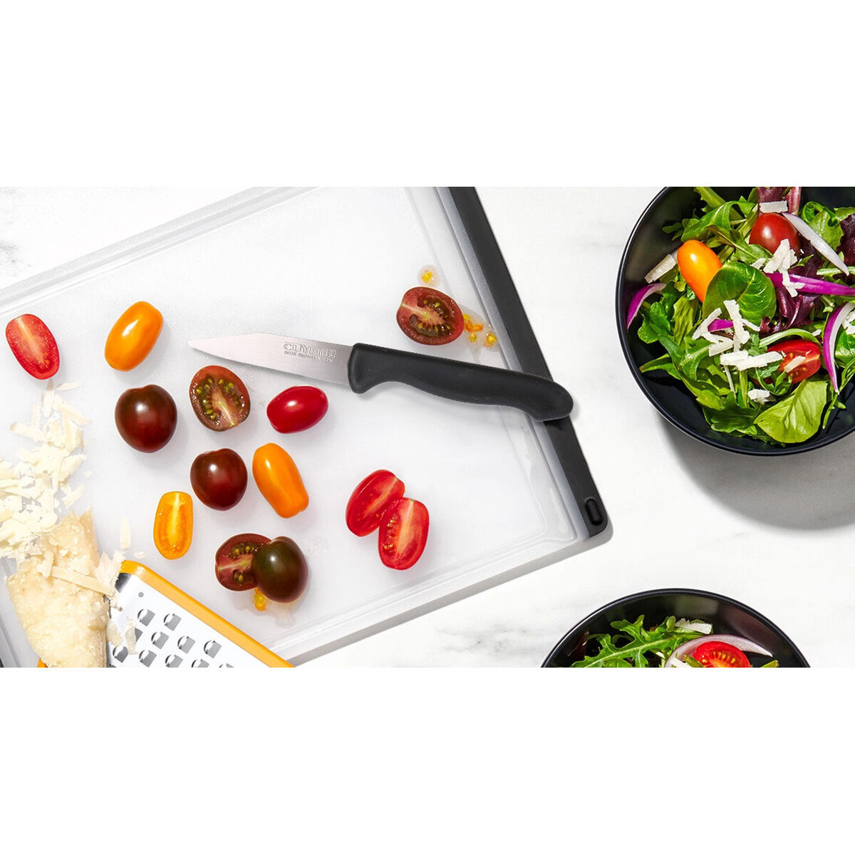 Set de Cuchillos Peladores Cuyfor Negro Plateado Acero Inoxidable 7,5 cm 6 Piezas (24 Unidades)