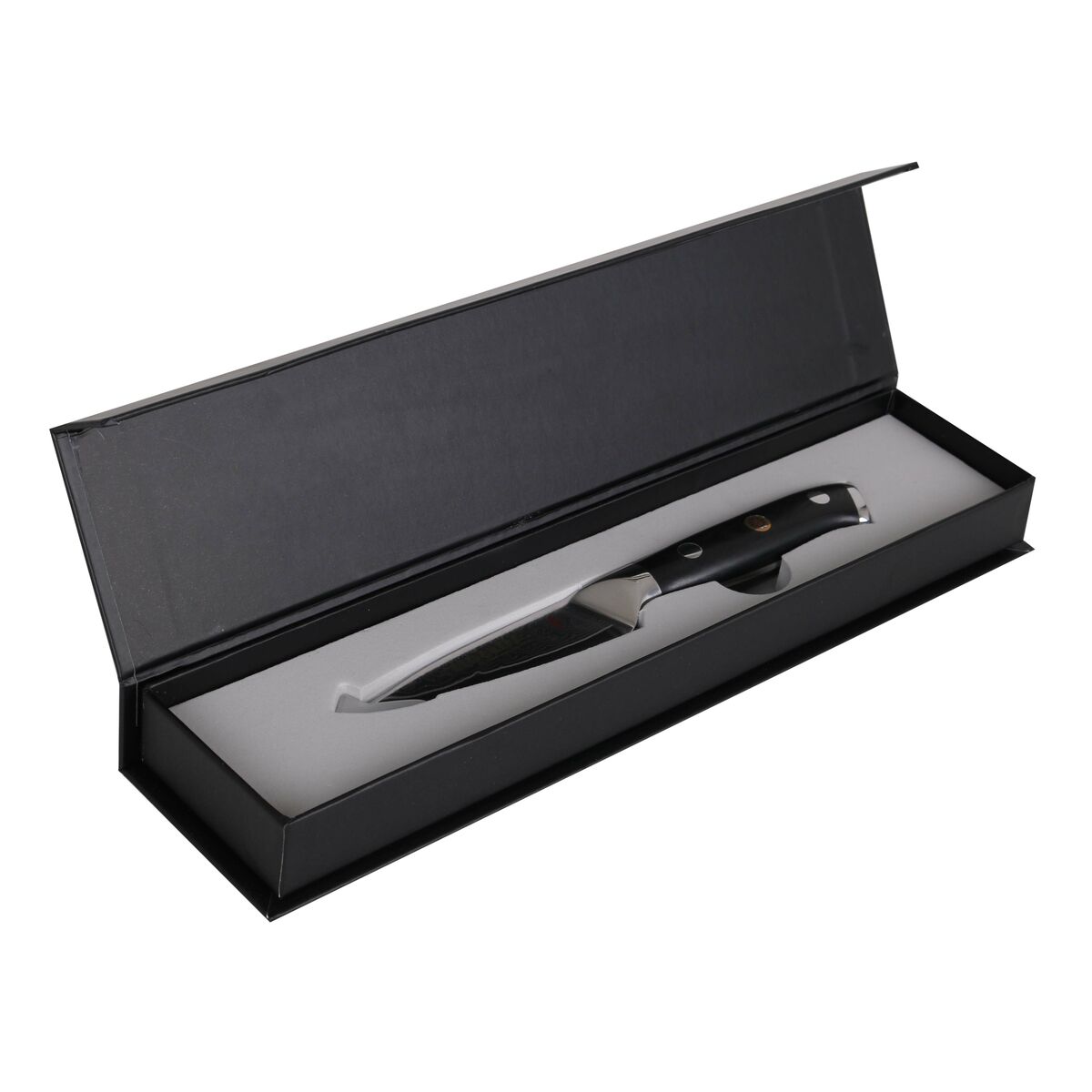 Cuchillo Pelador Quttin Damaskus Negro Plateado Acero Inoxidable 9 cm (2 Unidades)