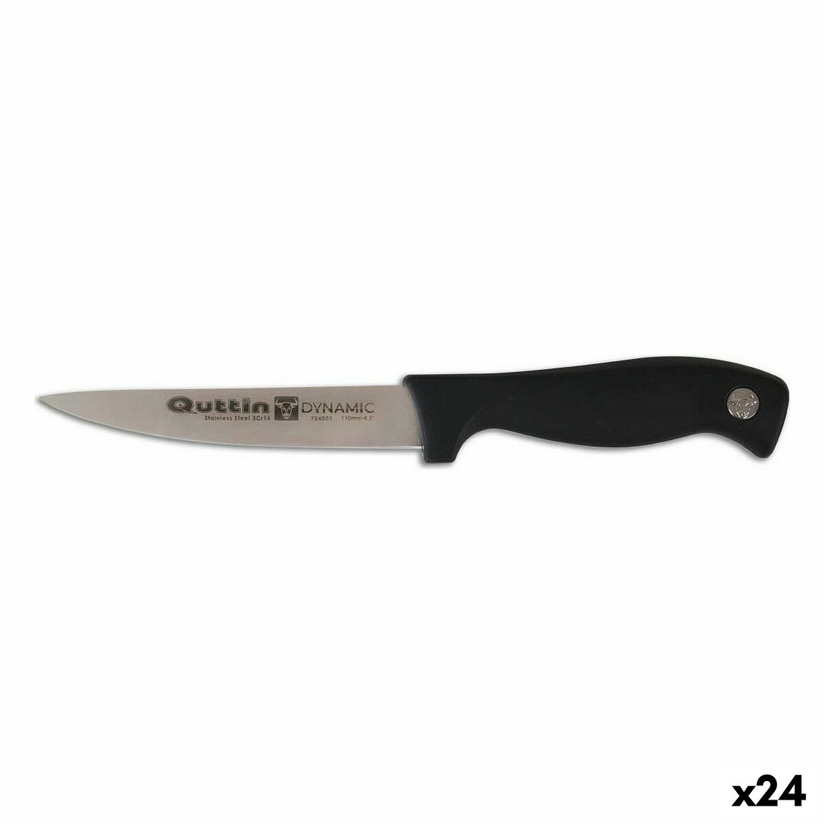 Cuchillo de Cocina Quttin Dynamic Negro Plateado 11 cm (24 Unidades)