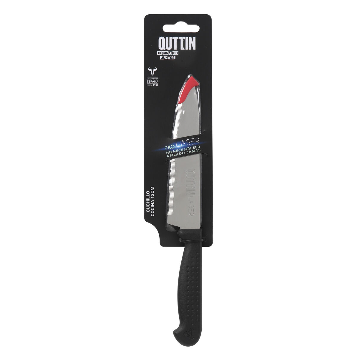 Cuchillo de Cocina Quttin Laser Negro Plateado 28 x 6 x 1,3 cm (36 Unidades)