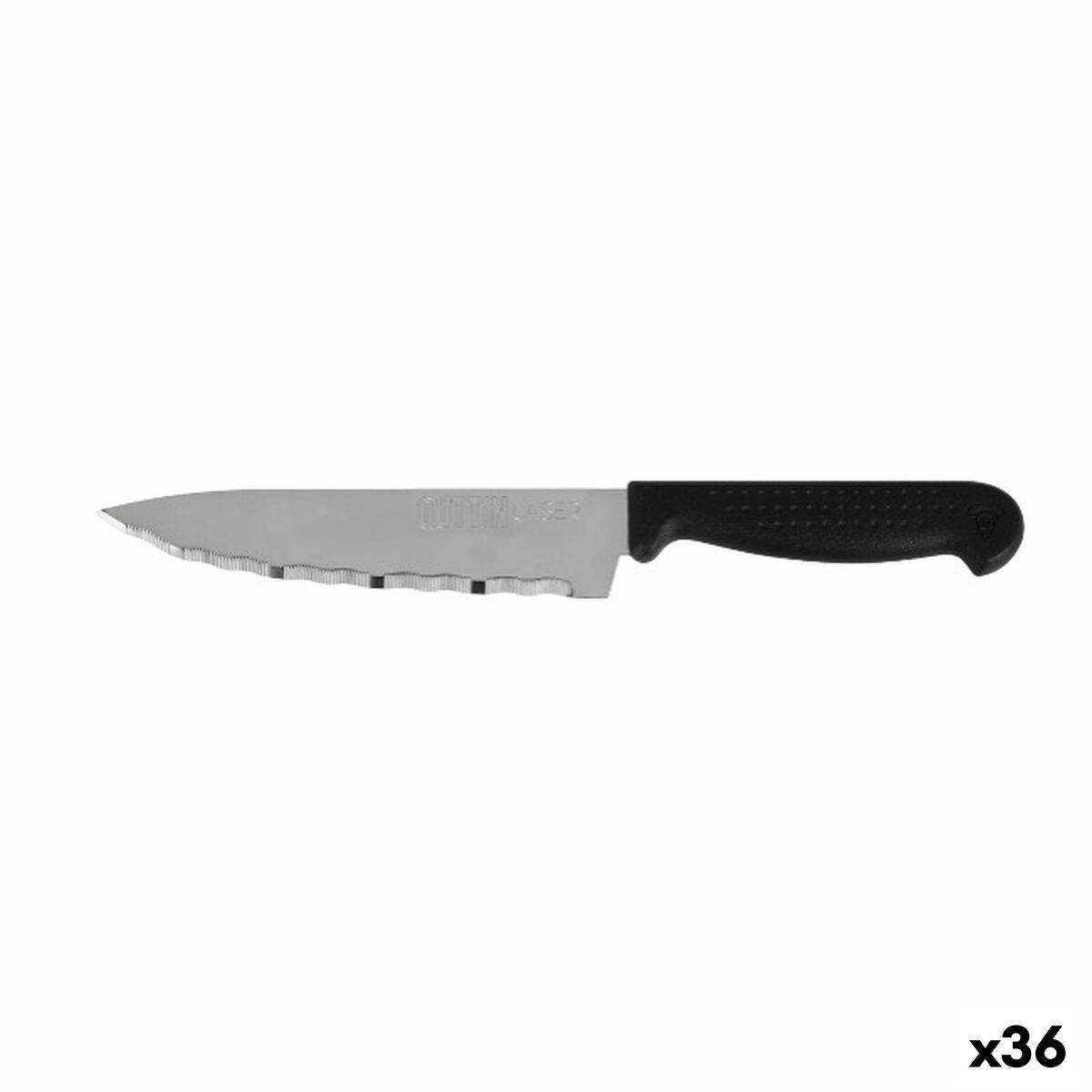 Cuchillo de Cocina Quttin Laser Negro Plateado 28 x 6 x 1,3 cm (36 Unidades)