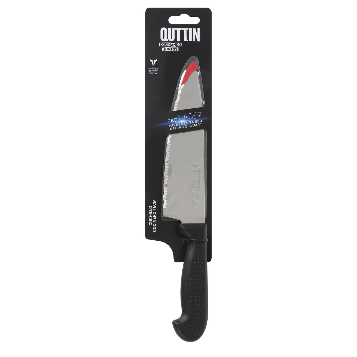 Cuchillo de Cocina Quttin Laser Negro Plateado 28 x 6 x 1,3 cm (28 Unidades)