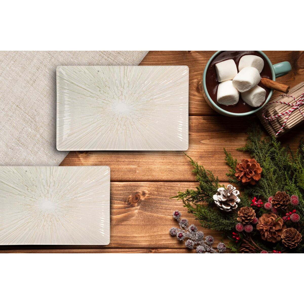 Fuente de Cocina La Mediterránea Anya Rectangular 30 x 15 x 2 cm (18 Unidades)