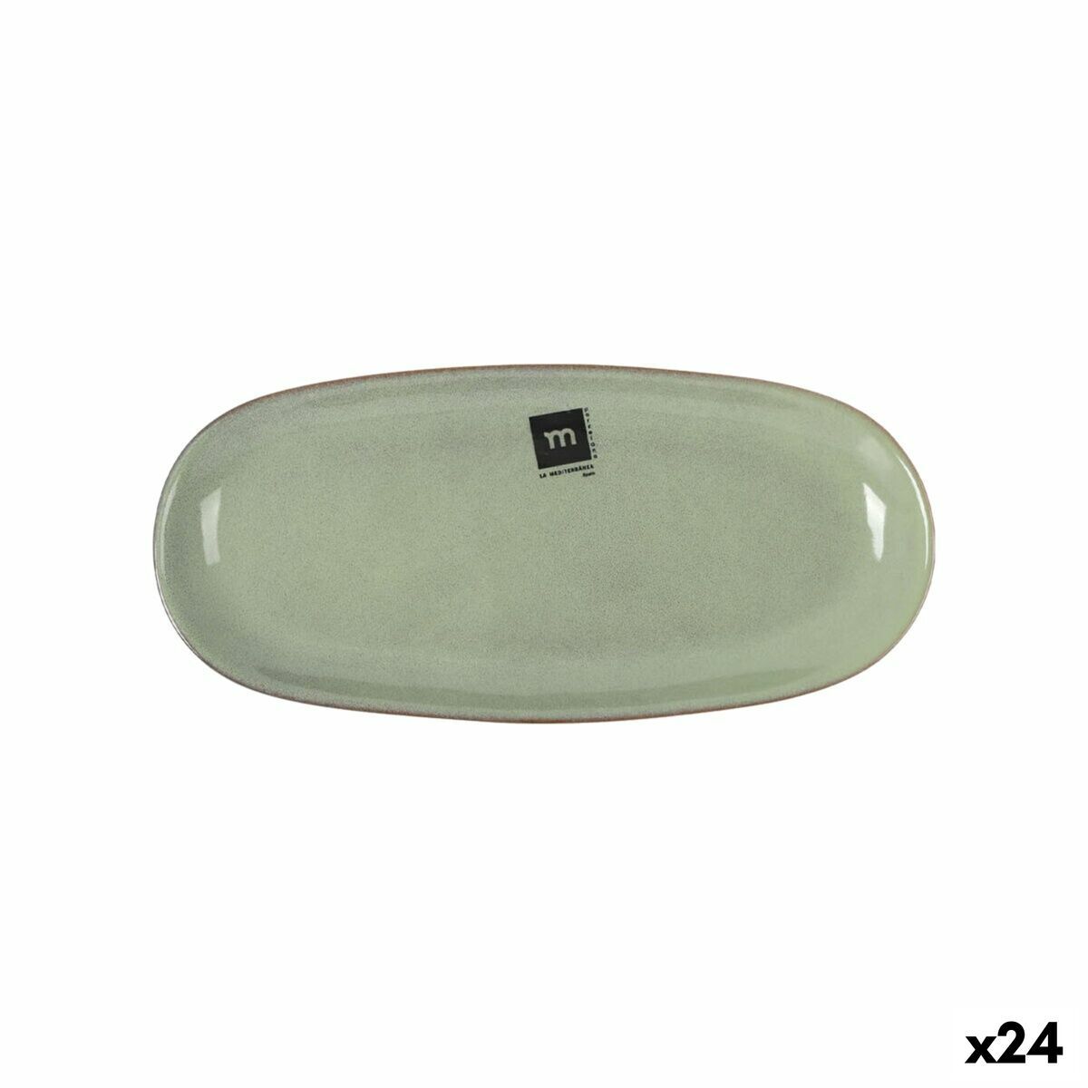 Fuente de Cocina La Mediterránea Macarella green Ovalado 25 x 12 x 2,2 cm (24 Unidades)