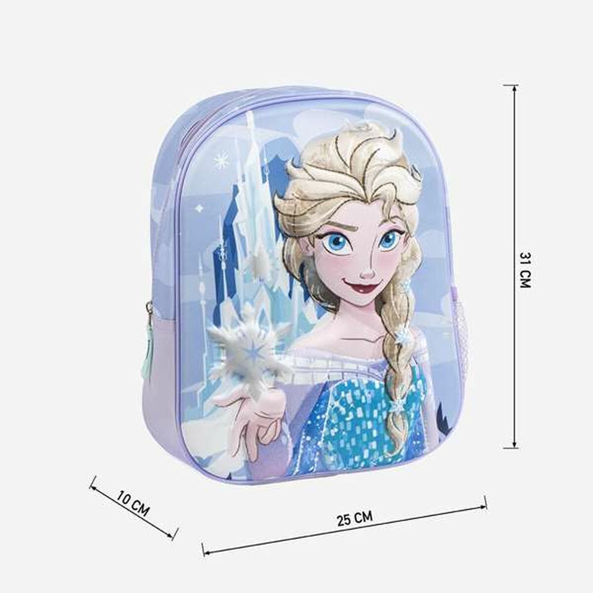 Mochila Escolar 3D Frozen Azul 25,0 x 31,0 x 10,0 cm