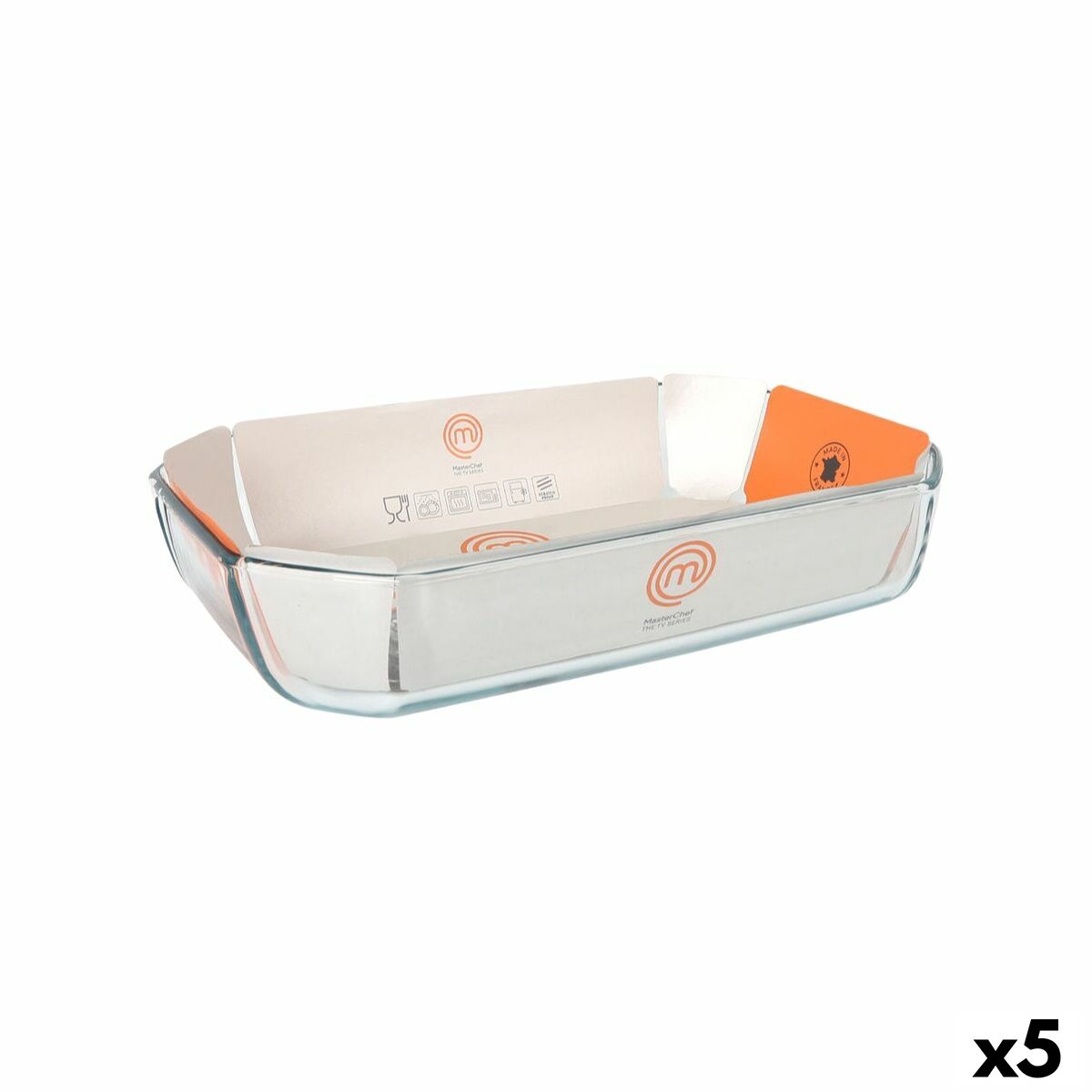 Fuente de Cocina MasterChef Rectangular 3,2 L 33 x 22 x 6,5 cm 33 x 22 cm (5 Unidades)