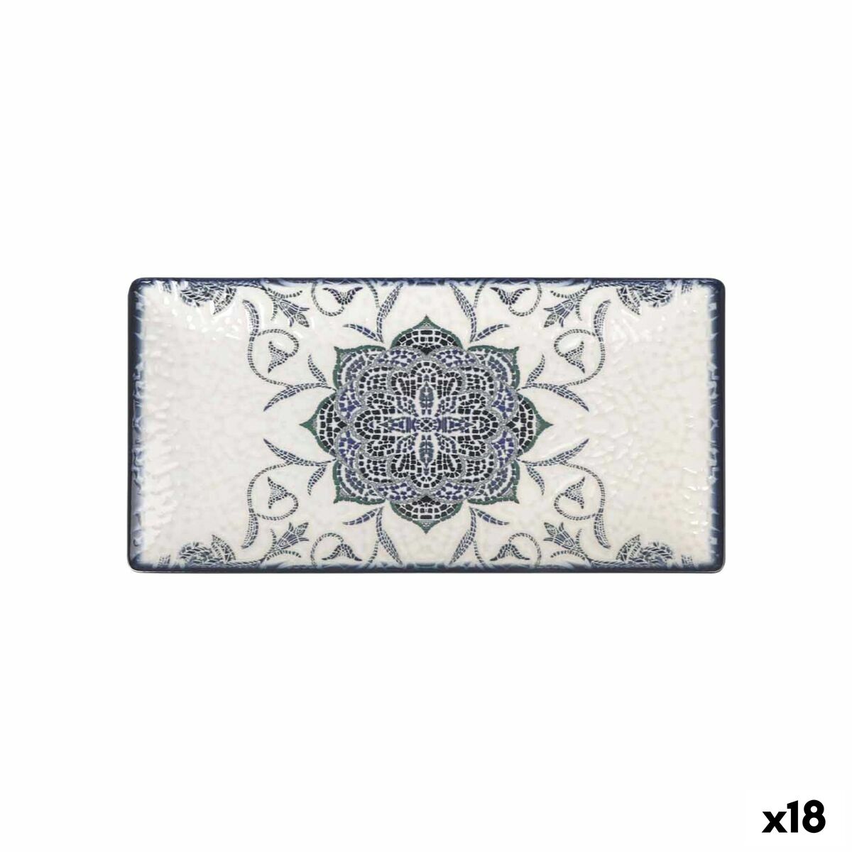 Fuente de Cocina La Mediterránea Rosetta Rectangular 30 x 15 x 2 cm (18 Unidades)