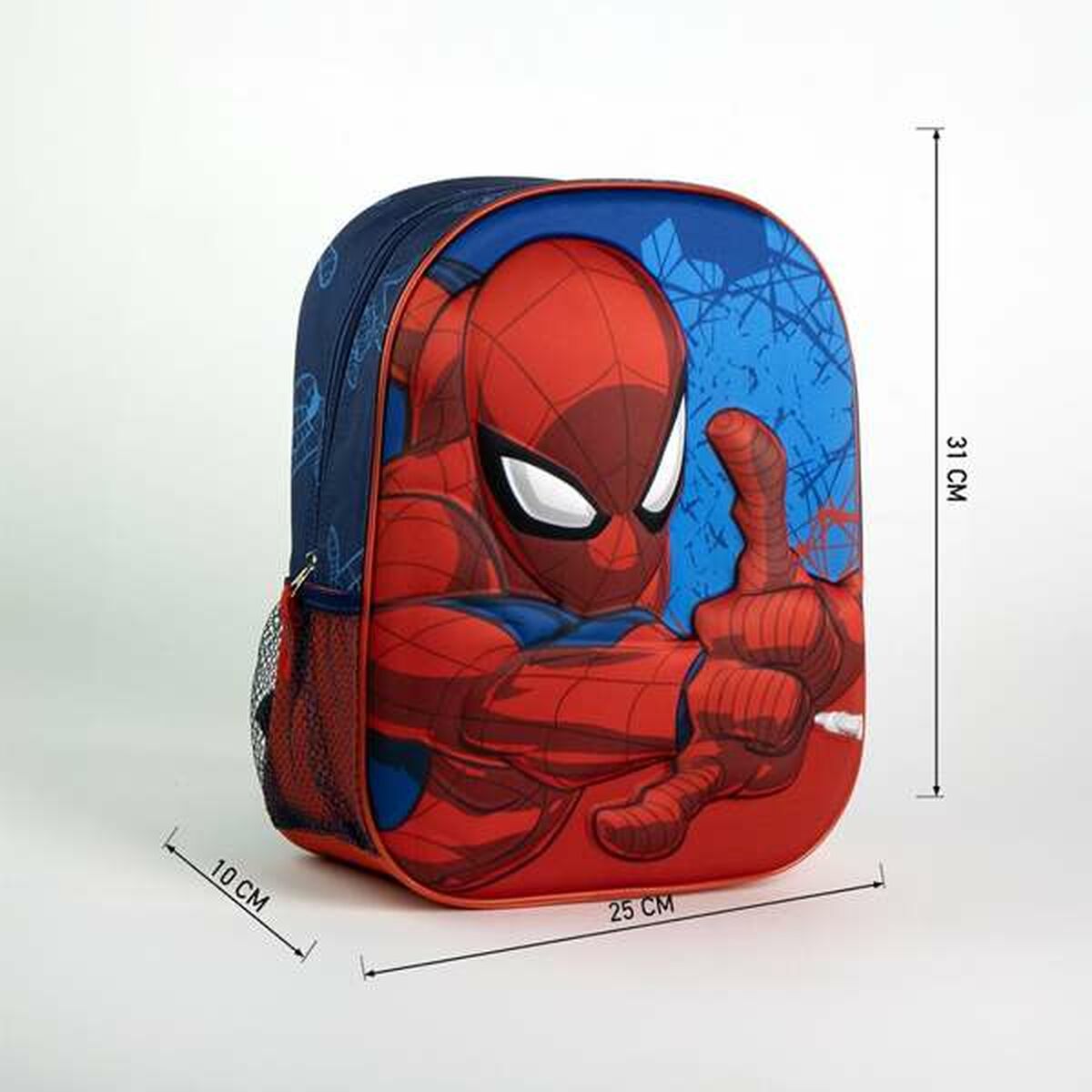 Mochila Escolar 3D Spider-Man Azul 25,0 x 31,0 x 10,0 cm