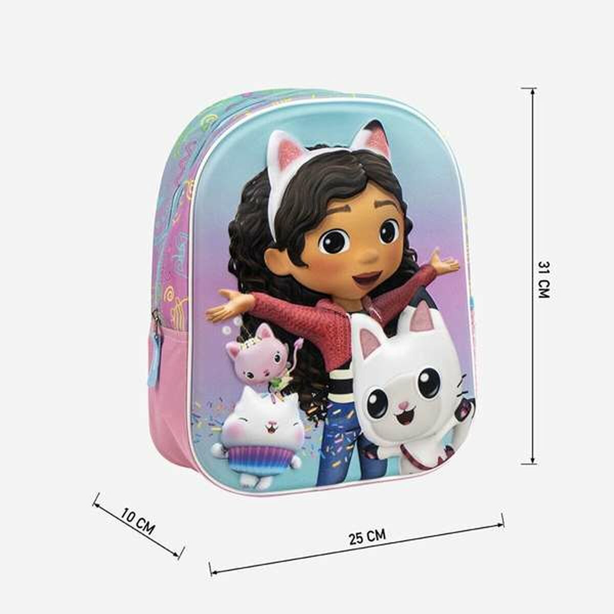 Mochila Escolar 3D Gabby's Dollhouse Rosa 25,0 x 31,0 x 10,0 cm