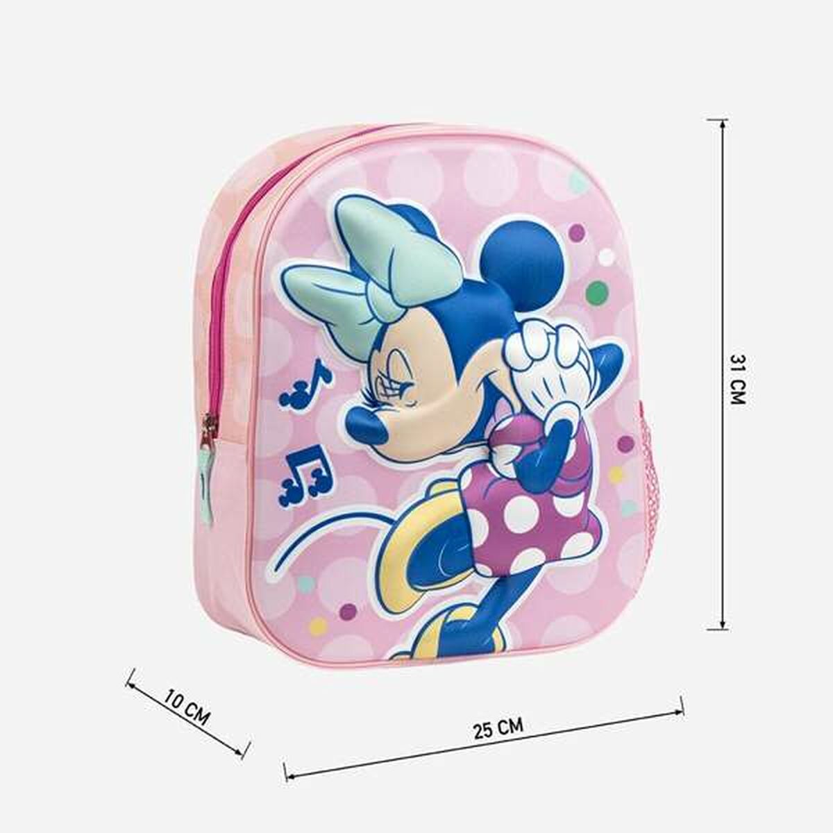 Mochila Escolar 3D Minnie Mouse Rosa 25,0 x 31,0 x 10,0 cm