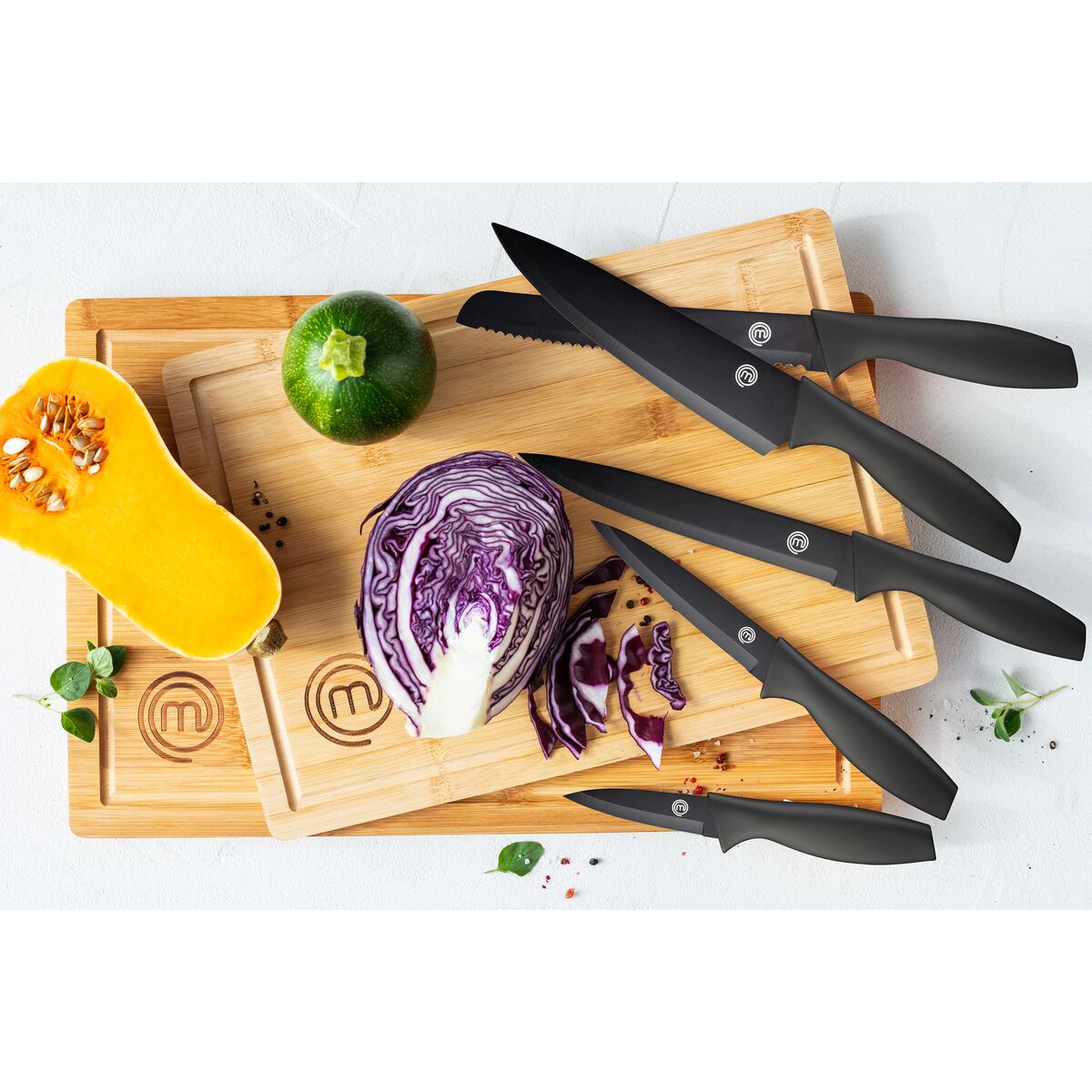 Cuchillo de Cocina MasterChef Negro Plateado 13 cm Multiusos (24 Unidades)