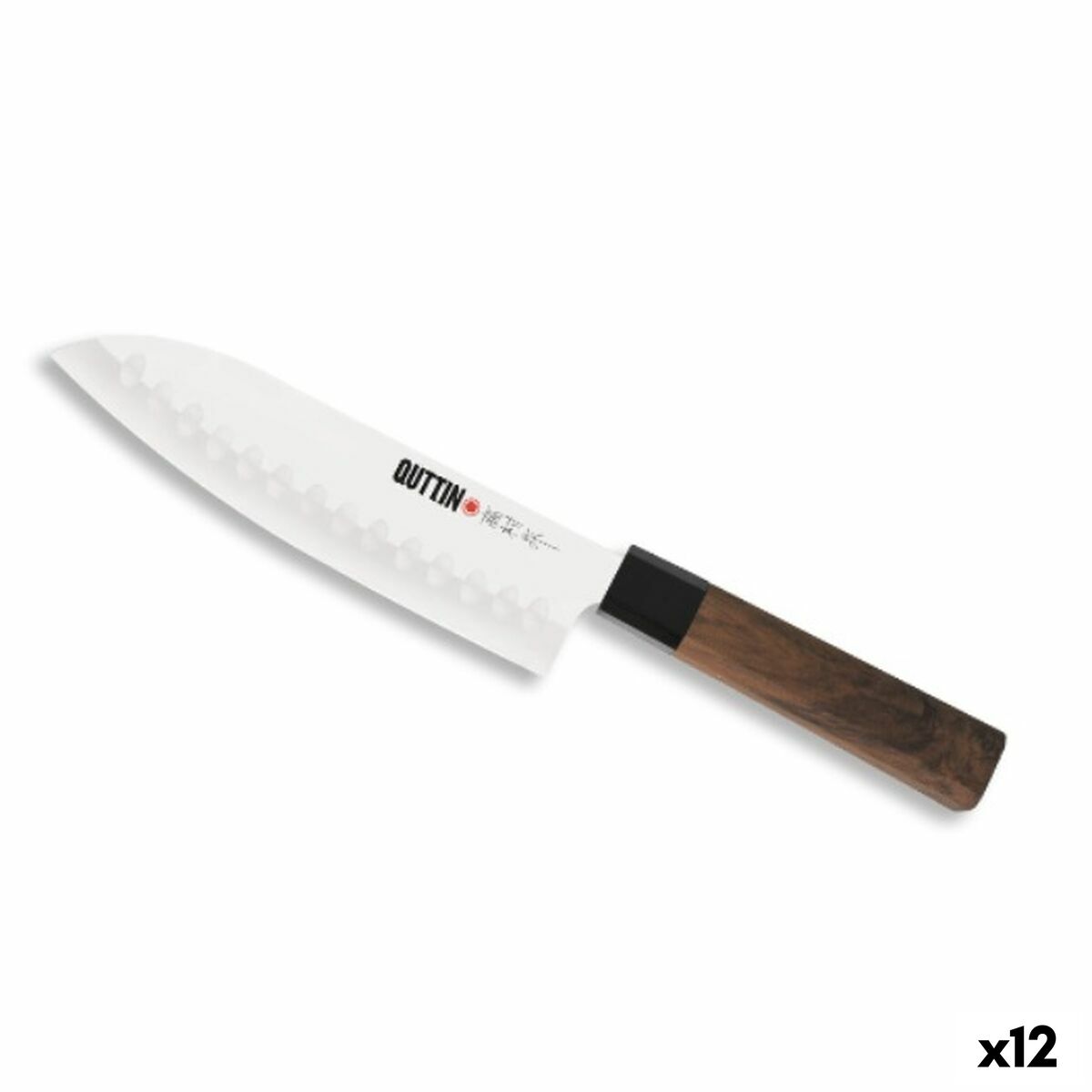 Cuchillo de Cocina Quttin SANTOKU Takamura Marrón Plateado 17 cm (12 Unidades)