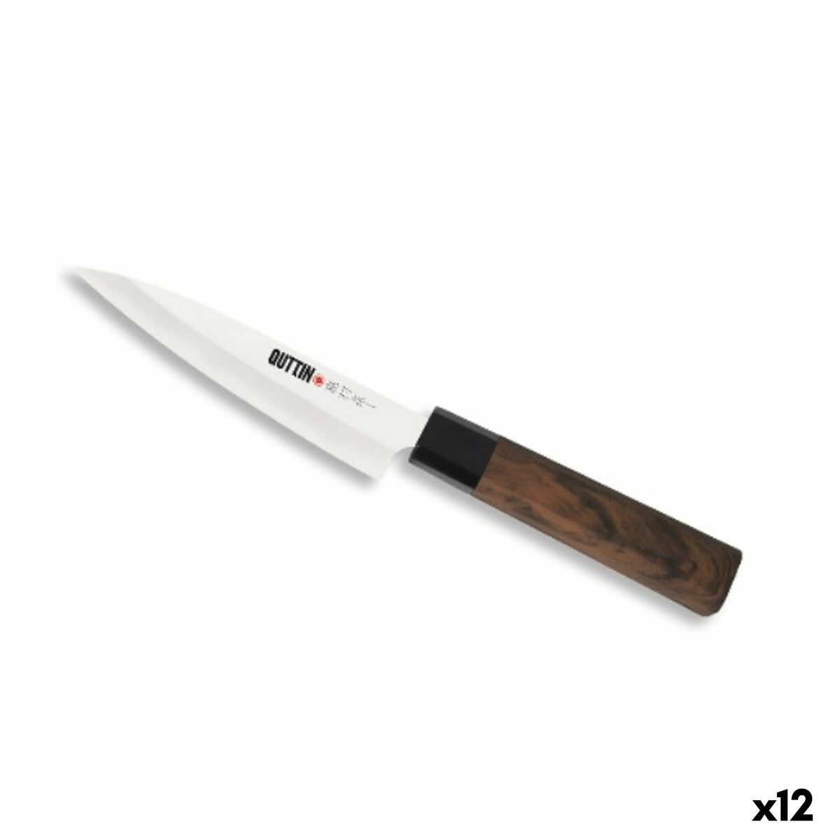 Cuchillo de Cocina Quttin Banno Takamura Marrón Plateado 12 cm (12 Unidades)