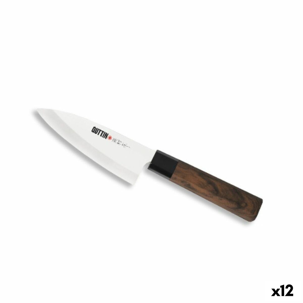Cuchillo de Cocina Quttin DEBA Takamura Marrón Plateado 11 cm (12 Unidades)